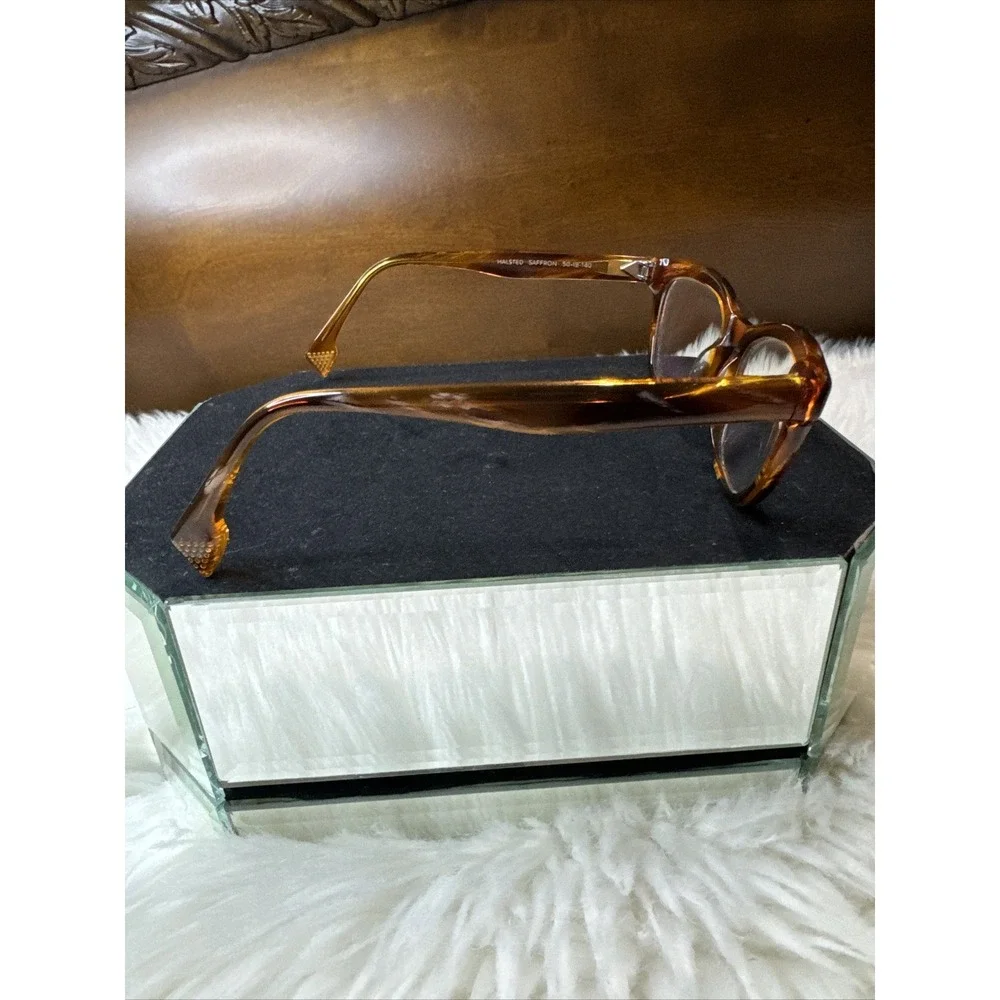 state optical Holster Saffron Brown Eyeglasses Frames Woman's NWOT US Made